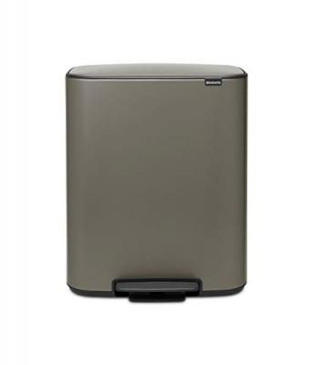 Poubelle &agrave; p&eacute;dale Bo Pedal Bin 2 x 30L - Platinium 