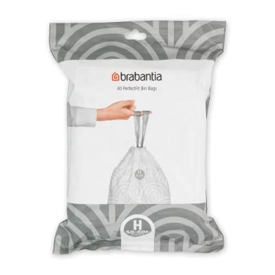 Distributeur de 40 sacs poubelle 50-60 l code h - Brabantia 0,1 Blanc