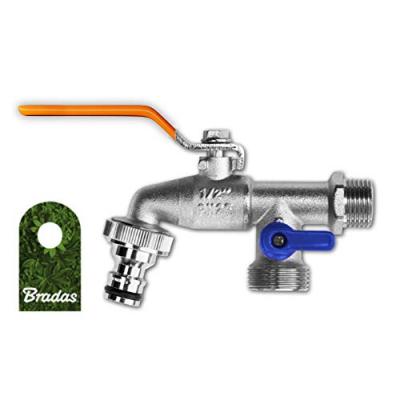 Bradas GKK0512 Double Robinet 3 x 5 x 2&nbsp;cm Argent&eacute;