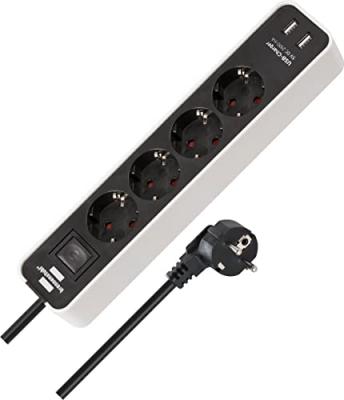 Brennenstuhl Ecolor Usb Power Strip 4 Outlets With Switch Blanc