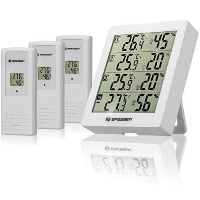 Bresser - Thermo/hygrom&egrave;tre Quadro - Blanc - 3 capteurs ext&eacute;rieurs