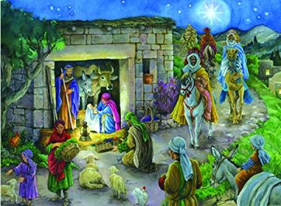 Calendrier de l'avent religieux - Cr&egrave;che traditionnelle - Llobet
