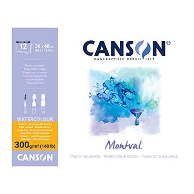 Canson Montval 200807321 Papier aquarelle 36 x 48 cm 12 feuilles Blanc naturel