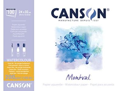 Canson Bloc 100 Feuilles Papier Dessin "Montval" 240 X 320 Mm 200 G