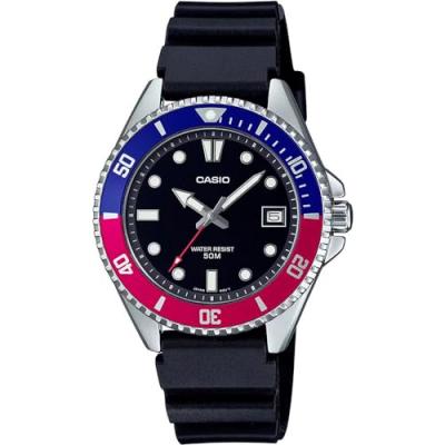 Montre Homme Casio MDV-10-1A2VEF - Bracelet R&eacute;sine Noir