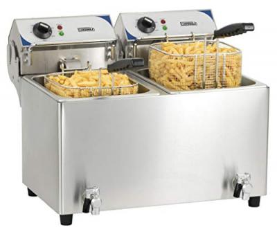 friteuse &eacute;lectrique 2x7l 2x2800w avec vanne de vidange - cfev72 