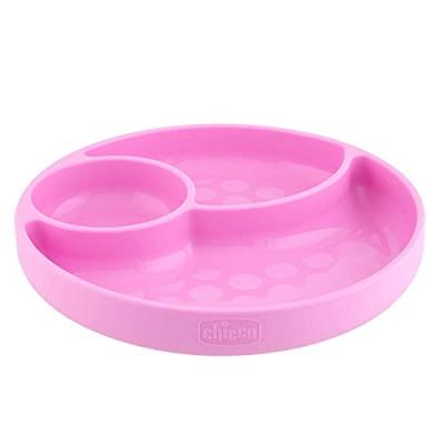 Chicco-Plat A Compartiment En Silicone Avec Ventouse - Rose - 12m+