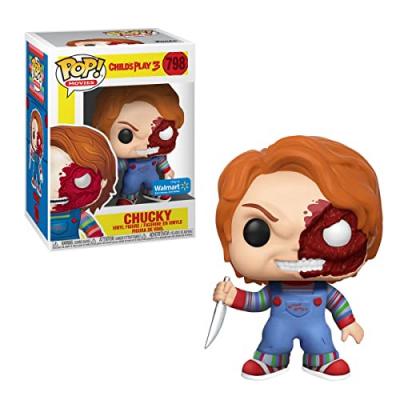 Chucky Jeu D'enfant - Figurine Pop! (exc) Chucky Half (bd) 9 Cm