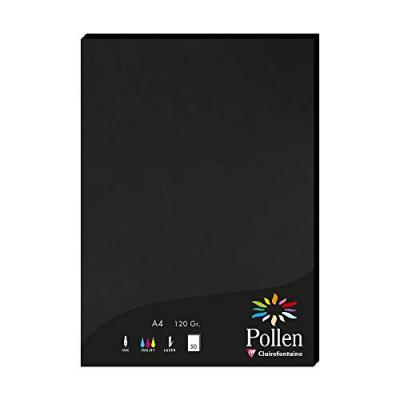 Papier Pollen coloris noir - format A4 21 x 29,7 cm - 120 g - &eacute;tui de 50 feuilles