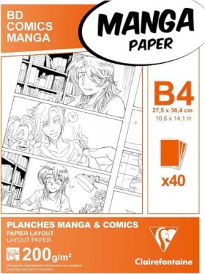 Bloc Dessin - B4 27,5 X 37,4 Cm - Bd Comics Manga - Papier Layout - Clairefontaine