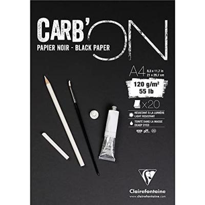 Bloc de 20 feuilles A4 Clairefontaine Carb ON Noir