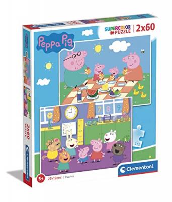 Puzzle 2 x 60 elements super color peppa pig