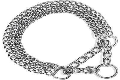 Collier &eacute;trangleur, 3 rangs avec s&eacute;curit&eacute;, 45 cm/2,5 mm, pour chien