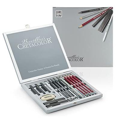 Coffret &agrave; dessin Silver Box - 17 pi&egrave;ces - Brevillier's Cretacolor