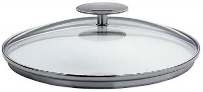 Couvercle en verre bombe - platine - 22 cm - cristel