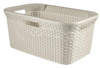 Panier &agrave; linge Curver Style 40 litres blanc vintage