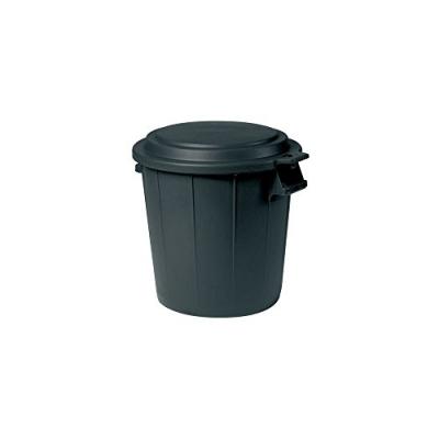 EDA Poubelle immeuble avec covercle - 50l - Noir