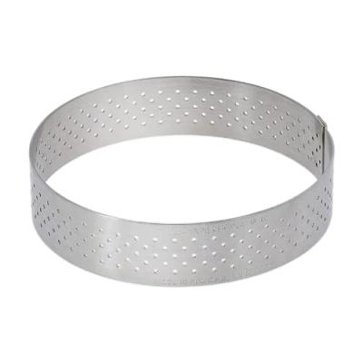 De buyer industries 3099.04 cercle &agrave; tarte perfor&eacute; &agrave; bord droit en inox rond
