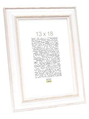 Deknudt Frames S221H1 Basic Cadre Photo Bois Blanc/Beige 13 x 18