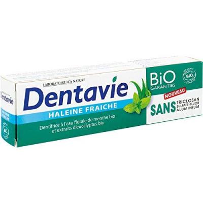 DENTAVIE Dentifrice Haleine Fra&icirc;che Eau Florale de Menthe Bio Dentavie