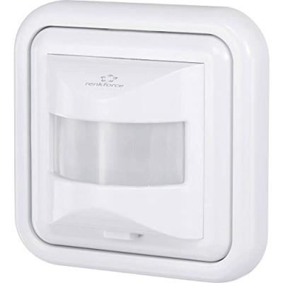 D&eacute;tecteur de mouvements PIR Renkforce 4016139070186 encastr&eacute; 160 &deg; relais blanc IP20