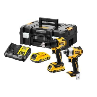 DEWALT DCK2062D2T-QW Batterie combin&eacute;e 18 V/2 Ah (2 pi&egrave;ces) Noir/Jaune