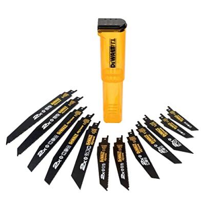 Lot de 12 lames de scie sabre - Bois - M&eacute;tal - D&eacute;molition - DT2441L