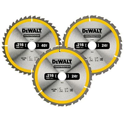 Lot de 3 lames de scie circulaire &Oslash;216 mm Dewalt DT1962-QZ