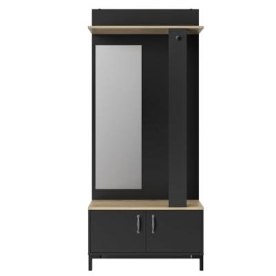 Vestiaire store avec tringle, armoire et miroir-noir 1E13042