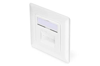 DN-9007-1 - Prise &agrave; montage encastr&eacute; - CAT 6a - RJ-45 X 2 - RAL 9010