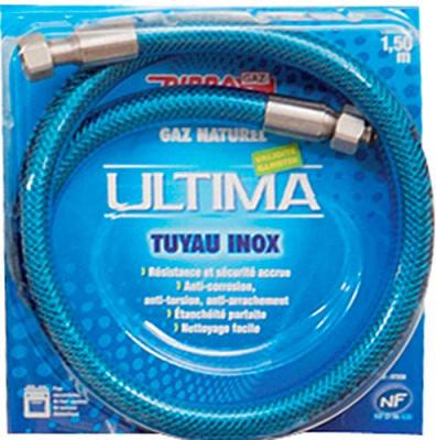 Dipra 73150 Tuyau Flexible en Inox pour Gaz Naturel, longueur 1.50m