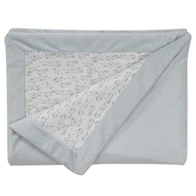 Couverture double face esprit nature - Sauge - 75 x 100 cm
