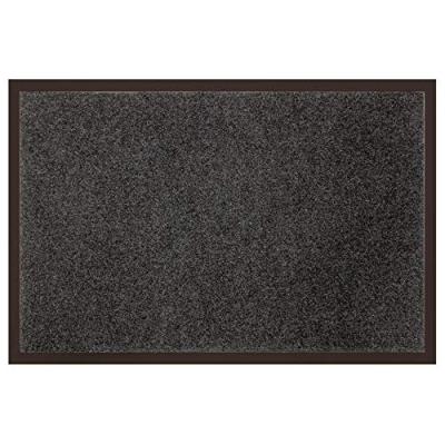 Tapis d'entree rectangle 80 x 120 cm anti-poussiere uni telio Gris