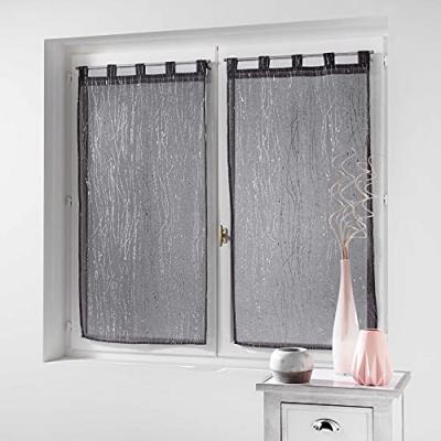 Paire droite passants 2 x 60 x 120 cm voile sable applique filiane Anthracite