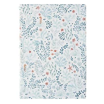 Drap Plat imprim&eacute; en Percale de Coton, sous l'oc&eacute;an, 240x300 cm, Essix