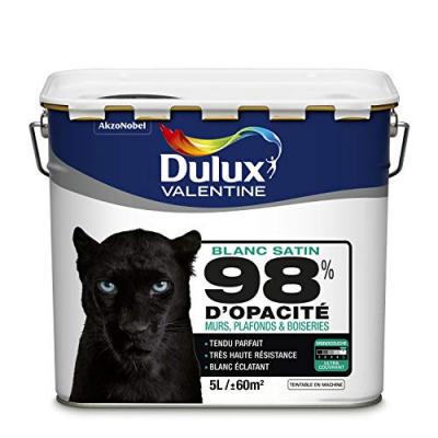 Peinture Phase Aqueuse Dulux Valentine Satin 98% Blanc 5L