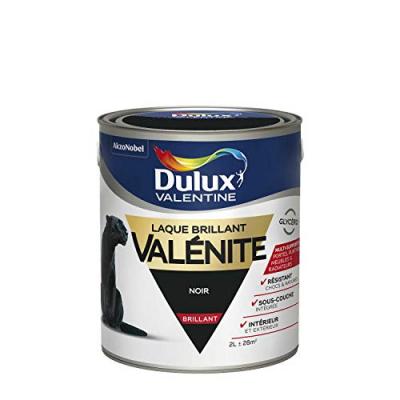 Peinture laque noir boiserie Val&eacute;nite DULUX VALENTINE brillant 2 l