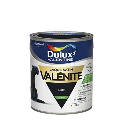 Peinture laque noir boiserie Val&eacute;nite DULUX VALENTINE satin&eacute; 2 l