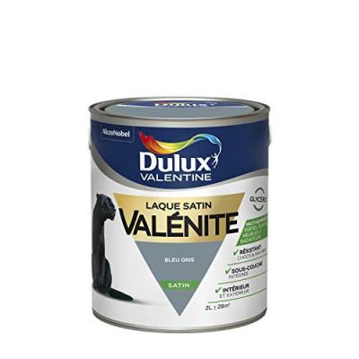 Peinture Laque Val&eacute;nite Satin Bleu Gris 2 l Dulux Valentine Bleu Gris