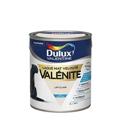 Peinture Laque Val&eacute;nite Mat Lin Clair 2 l Dulux Valentine Lin Clair