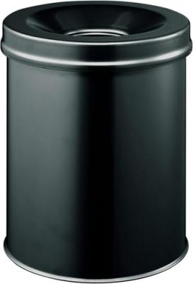 Durable 330501 Corbeille &agrave; papier Anti-&eacute;raflure + M&eacute;tal 15L Noir