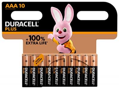 Duracell Plus 163584 Lot de 10 Piles alcalines AAA LR03 MN2400 1,5 V