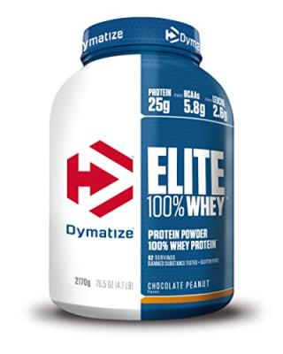 Elite Whey 2100g Chocolat et arachides Dymatize Proteine