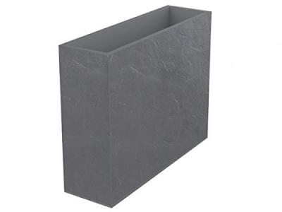 Muret XL plastique EDA Durdica gris galet 99 5 x 29 5 x h.78 5 cm