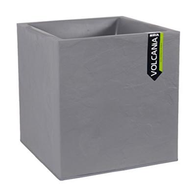 Bac carr&eacute; Volcania plastique L39 H43 cm 35L gris galet