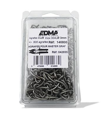 Edma - Agrafe CL 29 inox AISI 304, 500 pi&egrave;ces - 146800