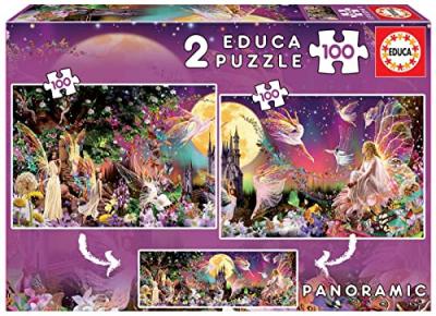 Educa Borras Fairy Triptych 2x100 Puzzles Multicolore