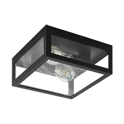 Amezola 2 lampes ext&eacute;rieures d&eacute;coratives flush noir ip44