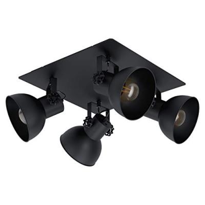 EGLO Spot pour plafond Barnstaple noir &agrave; 4 lampes