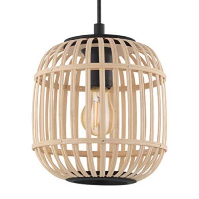 EGLO Suspension Bordesley avec abat-jour en bois 21&nbsp;cm